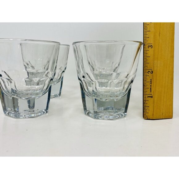 Set Of 4 Vintage Anchor Hocking Heavy Shot Glasses Tequila Whiskey Barware 4 oz - Picture 10 of 11